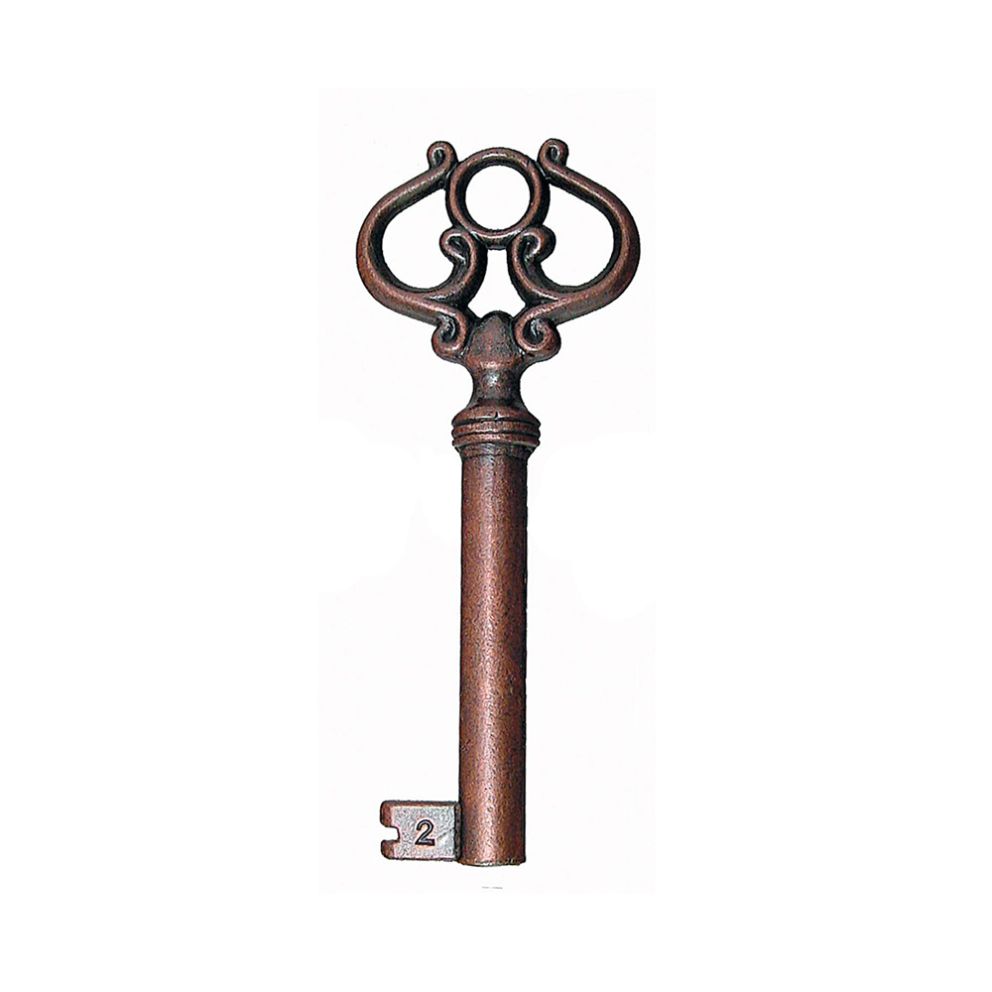 Cheie stil din zamac pentru mobila L-72mm s-40mm cuprat antic