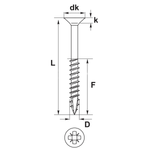 SURUB PAL SI LEMN CAP CRESTAT SR+ DIN 7505 5.0X 80/60 PZ2 ZG