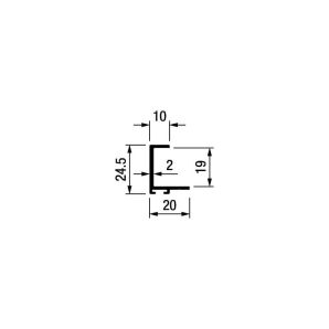 Profil intermediar CORE L-2.6m aluminiu vopsit negru