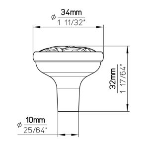 Buton metalic 1207 argint antic impletit