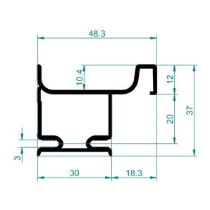 Profil gola vertical lateral tip 