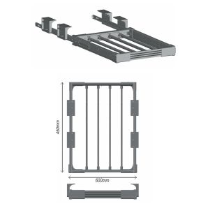 Suport pantaloni extractibil dressing cu fixare laterala pentru corp s-600mm antracit ENERGO