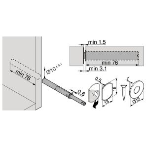 Tip-on pentru usi set versiune lunga cu magnet alb 956A1004 BLUM