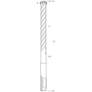 Burghiu beton-zidarie PLUS-5X prindere SDS-plus D-22mm L-400/450mm 4 muchii widia BOSCH