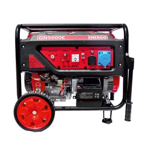 Generator portabil GN5000E cadru deschis cu roti Pmax 5.5kW/230V rezervor 25L benzina cu AVR ATS optional start electric ENERGO