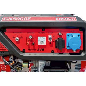 Generator portabil GN5000E cadru deschis cu roti Pmax 5.5kW/230V rezervor 25L benzina cu AVR ATS optional start electric ENERGO