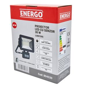 PROIECTOR LED CU SENZOR LUMY30S 30 W 6500K 2550 lm IP44 ENERGO