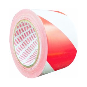 Banda avertizare ALERT neadeziva polietilena alb/rosu latime 70mm L-200m g-0.05mm pentru delimitare zone de lucru ENERGO