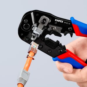Cleste sertizat modular conectori retea RJ45 L-190mm maner bimaterial KNIPEX