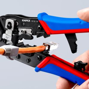 Cleste sertizat modular conectori retea RJ45 L-190mm maner bimaterial KNIPEX