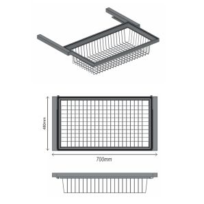 Cos dressing extractibil pentru corp s-700mm antracit ENERGO