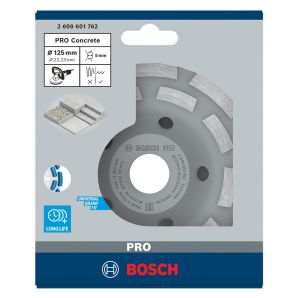 Disc diamantat slefuire EXPERT FOR CONCRETE tip oala D-125x22.23mm segment standard uz uscat pentru beton/piatra BOSCH