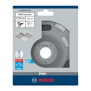 Disc diamantat slefuire EXPERT FOR CONCRETE HI-SPEED tip oala D-125x22.23mm segment standard uz uscat pentru beton/piatra BOSCH