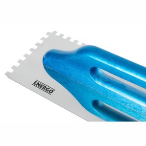 Gletiera zimtata ULC tip elvetian lama inox 480x130mm dantura 8x8mm cu maner lemn ENERGO