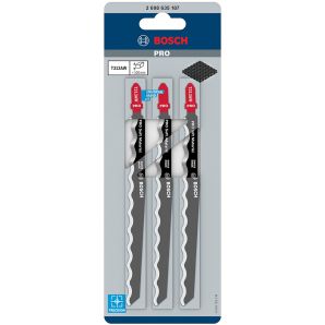 Panza fierastrau pendular T 313 AW cu L-152mm tais continuu ondulat HCS pentru cauciuc set 3 bucati BOSCH