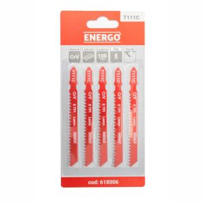 Panza fierastrau pendular T111C cu L-100mm pas 3mm 8tpi CrV pentru lemn set 5 bucati ENERGO