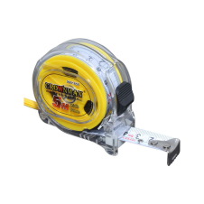 Ruleta banda otel alba acoperita nylon L-5m latime 25mm gradatie ambele parti carcasa transparenta CROWNMAN