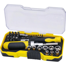 Set biti insurubare profil PH PZ SL TX SW hexagon 1/4" cu maner 41 piese CROWNMAN
