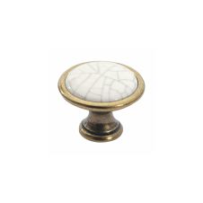 Buton metalic 1700 bronz antic portelan spart