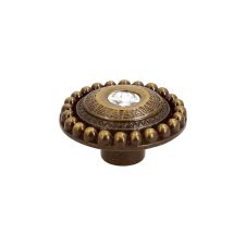 Buton metalic 2015 bronz antic cu cristal