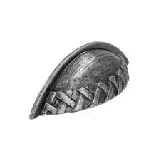 Maner metalic 1228 distanta 64mm argint antic scoica