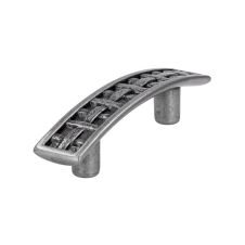 Maner metalic 1225 distanta 64mm argint antic impletit