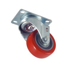 Rotila D-75mm s-32mm cu placa si rulment H-100mm rosu 100kg