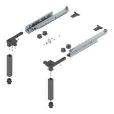 Space step set NL-410mm plastic/otel gri-orion mat Z95.4100 BLUM