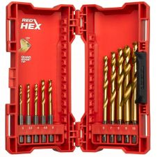 Set burghie metal SHOCKWAVE diametre 3-10mm material HSS-G TiN prindere-hexagonala-1/4" 10 piese MILWAUKEE