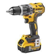 Masina insurubat/gaurit cuplu reglabil acumulator DCD796P2 mandrina 550/2000rpm 70Nm percutie 18V/2x5.0Ah BL DEWALT