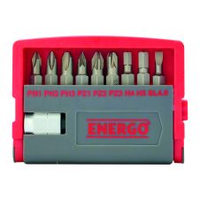 Set biti insurubare profil PH PZ SL HX hexagon 1/4" cu adaptor 9 piese ENERGO