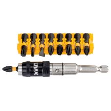 Set biti insurubare impact EXTREME IMPACT TORSION profil PH PZ SL TX hexagon 1/4" cu adaptor 10 piese DEWALT