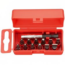 Set biti insurubare PROFI profil PH PZ SL hexagon 1/4" cu adaptor 13 piese FELO