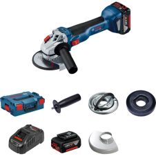Polizor unghiular cu acumulator GWS18V-10 disc D-125mm piulita clasica M14x22.2mm turatie fixa 9000rpm antirecul 18V/2x5.0Ah BOSCH