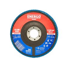 Disc abraziv lamelar DLE INTENSIV 125x22.23mm granulatie R 120 zirconiu corund suport fibra pentru inox/metal ENERGO