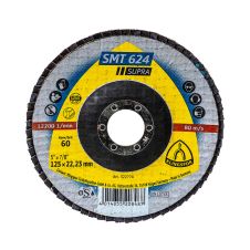 Disc abraziv lamelar SMT624 SUPRA 125x22.23mm granulatie R 60 zirconiu corund suport fibra pentru inox/metal KLINGSPOR