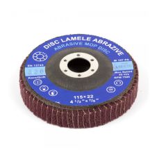 Disc abraziv lamelar M107PA 115x22.23mm granulatie R 320 mixt lamele/panza zirconiu corund suport fibra pentru inox/metal