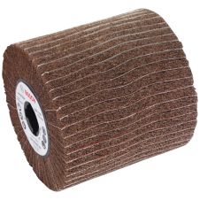 Perie abraziv lamelara cu alezaj 100x100x19mm granulatie fina mixt lamele/panza pentru aluminiu/inox/metal BOSCH