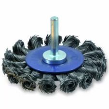 Perie sarma disc D-75mm cu sectiune fir 0.5mm g-12mm toroane din otel prindere cu tija d-6mm OSBORN
