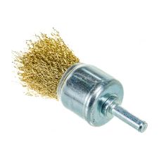 Perie sarma tip pensula D-30mm cu sectiune fir 0.3mm g-35mm despletit din otel alamit prindere cu tija d-6mm OSBORN