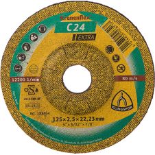 Disc abraziv taiere C24-EXTRA 125x22.2x2.5mm C24M tip-42 piatra caramida tigla KLINGSPOR