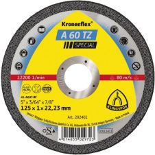Disc abraziv taiere A60TZ-SPECIAL 125x22.2x1.0mm A60T tip-41 inox otel KLINGSPOR