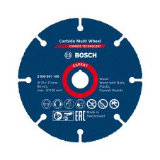 Disc diamantat taiere EX CARBIDE-MULTI 76x10.0mm sector diamante lipite electroplacare lemn plastice BOSCH