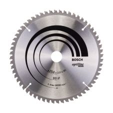 Panza fierastrau circular OPTILINE WOOD 254x30mm g 2.0mm 60 dinti widia 6000rpm pentru lemn brut/lemn multistrat/PAL BOSCH