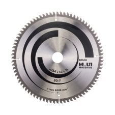 Panza fierastrau circular MULTI MATERIAL 254x30mm g 3.2mm 80 dinti widia 6000rpm pentru plastic/profil aluminiu/PAL BOSCH