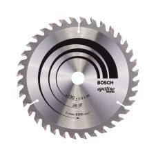 Panza fierastrau circular OPTILINE WOOD 190x20/16mm g 2.6mm 36 dinti widia 8000rpm pentru lemn brut/lemn multistrat/PAL BOSCH