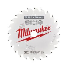 Panza fierastrau circular CSB P W 165x20mm g 1.6mm 24 dinti widia pentru lemn brut/lemn multistrat/PAL/OSB MILWAUKEE
