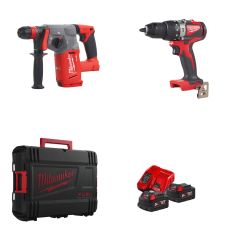 Set 2 masini acumulator SMA-MLW BLPD2-Surubelnita CHX-Rotopercutor 18V/2x5.0Ah 1xM12-18FC 1 valiza MILWAUKEE