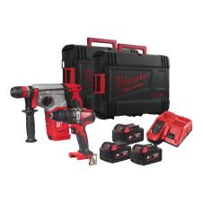 Set 2 masini acumulator M18BLPP2C2-503X BLHX-Rotopercutor BLPD2-Masina insurubat/gaurit 18v/3x5.0Ah 1xM12-18FC 2 valize MILWAUKEE
