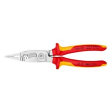 CLESTE ELECTRICIAN IZOLAT 1000V 200 MM CU BLOCARE KNIPEX